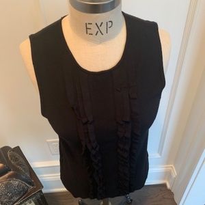 Loft NWT Ruffle Front Sleeveless Knit Top